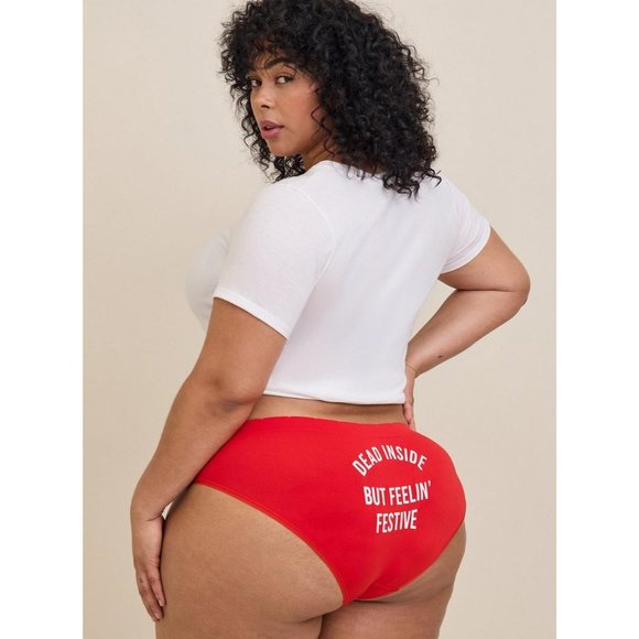 Torrid Plus Size 1X Seamless Smooth Mid-Rise Hipster Panty Skulls Christmas NWT - Picture 2 of 2